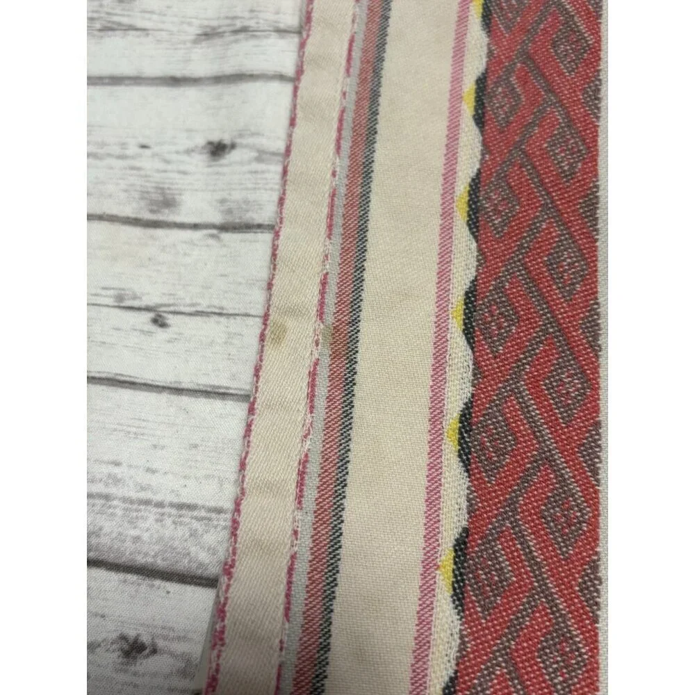 Set of 8 Bright Pink Rainbow Colorful Mexican Striped Woven Fabric‎ Napkins